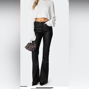 Edikted Black Leather Pants